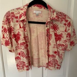 Vintage TopShop cropped button down shirt